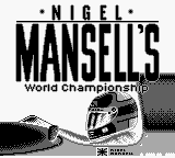 Nigel Mansell's World Championship Racing title screen for GameBoy